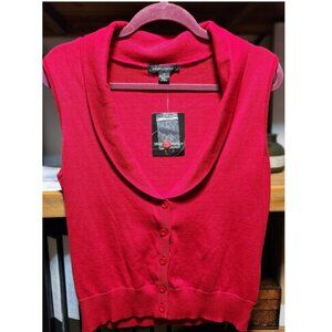 Posh Red Designers Originals 100% Cotton Sweater Vest Size Small